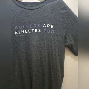 Travis Mathew Mens Ted T Shirt Golfers are Athletes Too Gray Size S